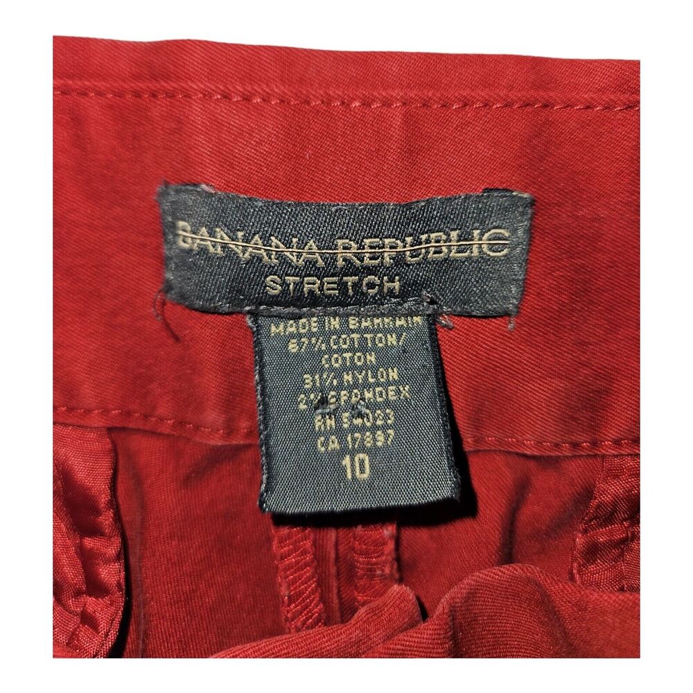 Banana Republic Capri Pants Women's 10 Wide Leg Red Self Tie Casual Workwear - Picture 2 of 10